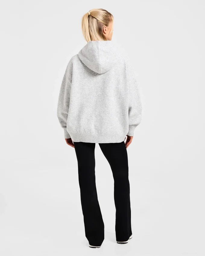 Varsity Minimal Logo Oversized stickad hoodie