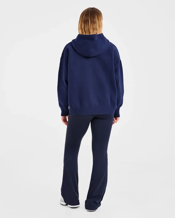 Varsity Minimal Logo Oversized stickad hoodie