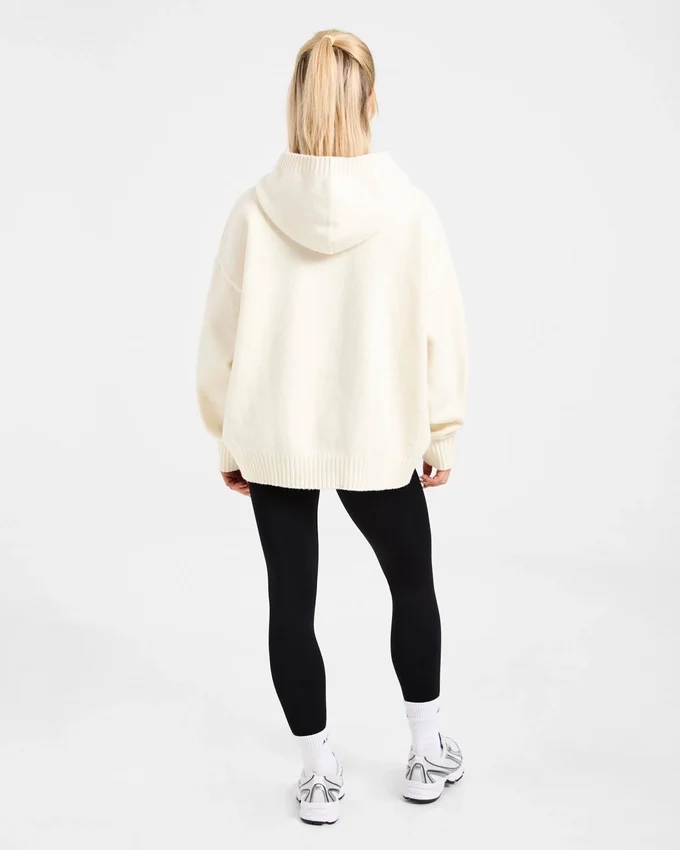 Varsity Minimal Logo Oversized stickad hoodie
