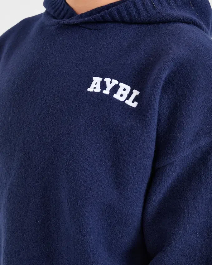 Varsity Minimal Logo Oversized stickad hoodie