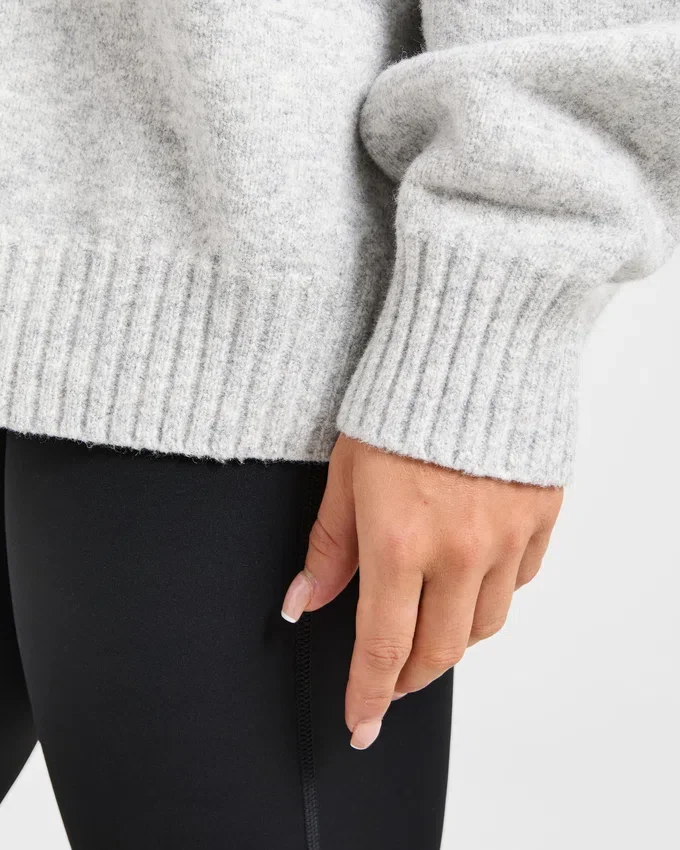 Varsity Minimal Logo Oversized stickad hoodie