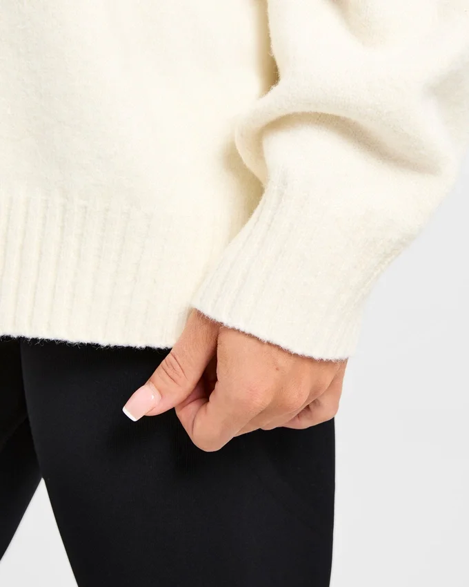 Varsity Minimal Logo Oversized stickad hoodie