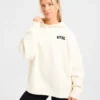 Varsity Minimal Logo Oversized stickad hoodie
