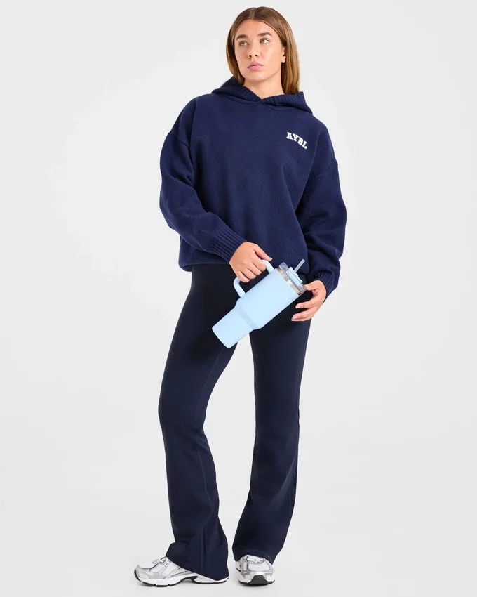 Varsity Minimal Logo Oversized stickad hoodie