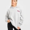 Varsity Minimal Logo Oversized stickad hoodie
