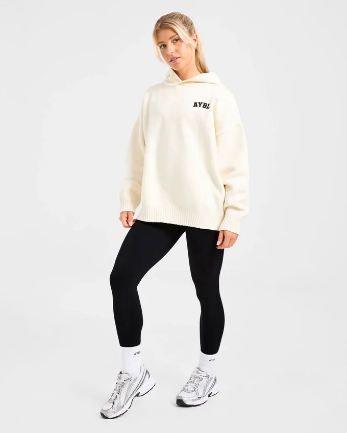 Varsity Minimal Logo Oversized stickad hoodie