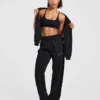 Varsity-mjukisbyxor med applikation och raka ben i oversized-modell