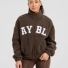 Varsity Oversized fleecejacka med dragkedja