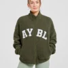 Varsity Oversized fleecejacka med dragkedja