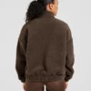 Varsity Oversized fleecejacka med dragkedja