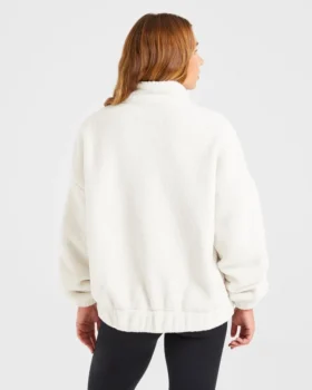 Varsity Oversized fleecejacka med dragkedja