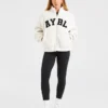 Varsity Oversized fleecejacka med dragkedja