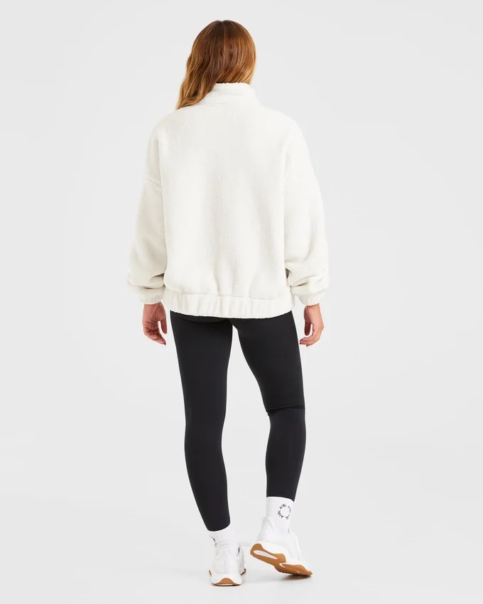 Varsity Oversized fleecejacka med dragkedja