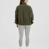 Varsity Oversized fleecejacka med dragkedja