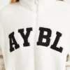 Varsity Oversized fleecejacka med dragkedja