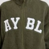 Varsity Oversized fleecejacka med dragkedja