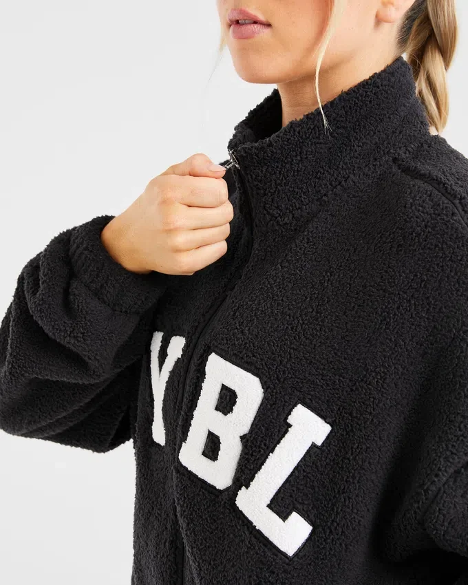 Varsity Oversized fleecejacka med dragkedja