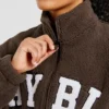 Varsity Oversized fleecejacka med dragkedja
