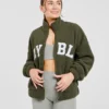 Varsity Oversized fleecejacka med dragkedja