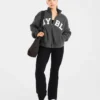Varsity Oversized fleecejacka med dragkedja