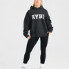Varsity-tröja i överstorlek med huva