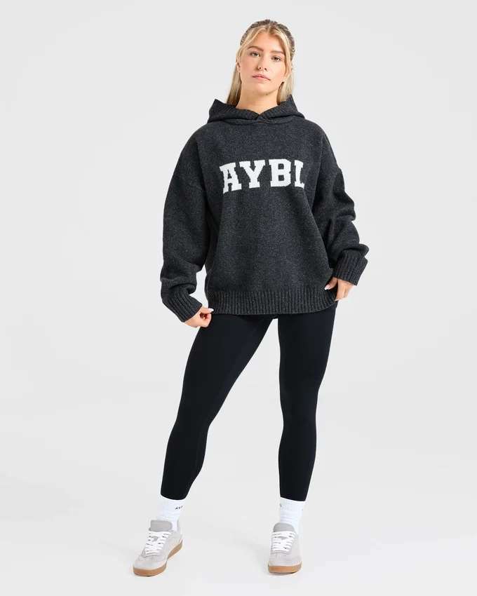 Varsity-tröja i överstorlek med huva