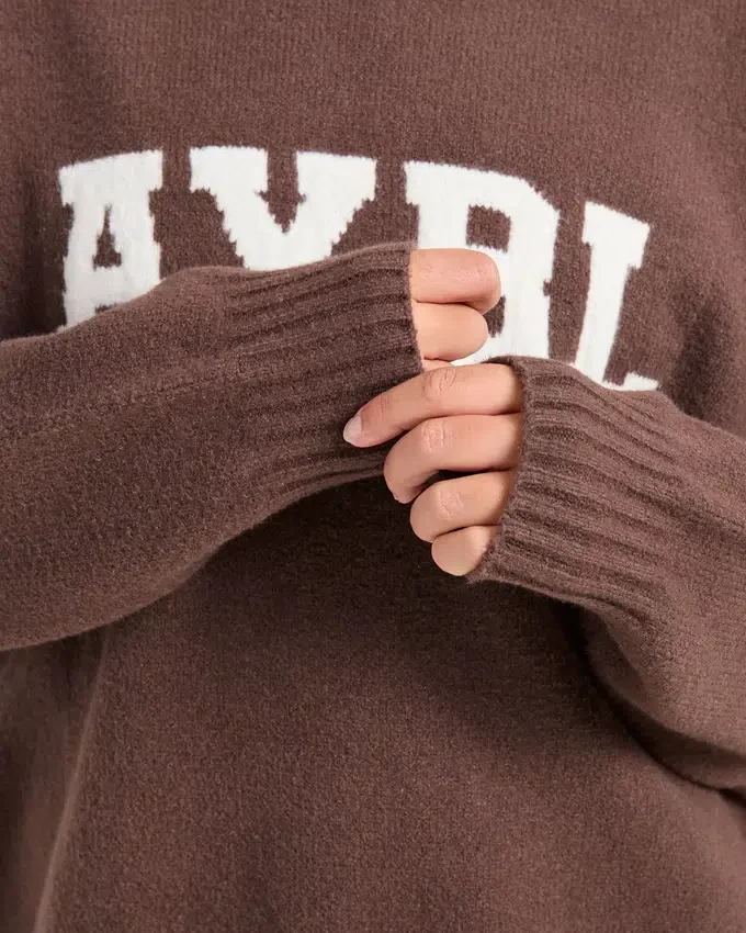 Varsity-tröja i överstorlek med huva