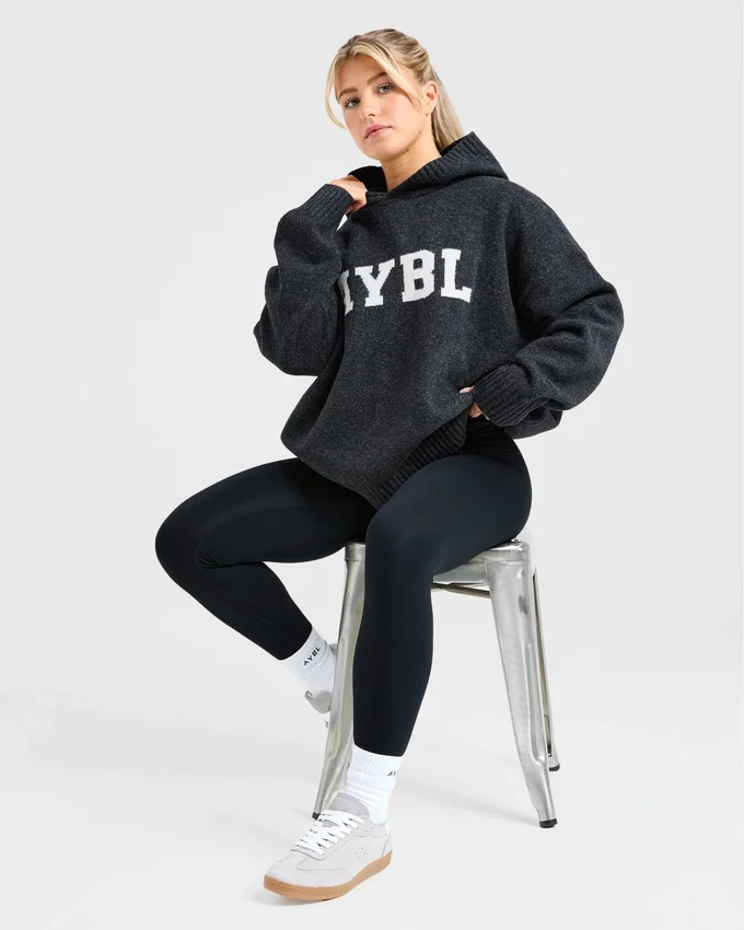 Varsity-tröja i överstorlek med huva