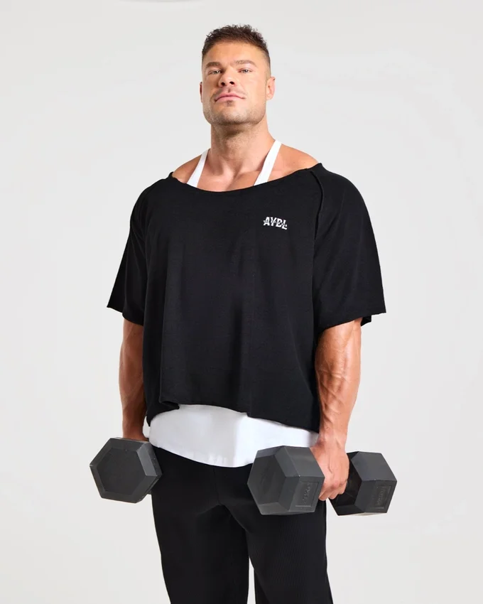Wesley Vissers x Old School T-shirt med vid halsringning